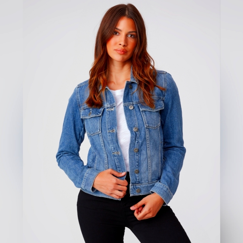 PAIGE Classic Blue Denim Jean Jacket